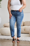 Judy Blue-0-CURVY-Release Hem Cropped Bootcut Jeans
