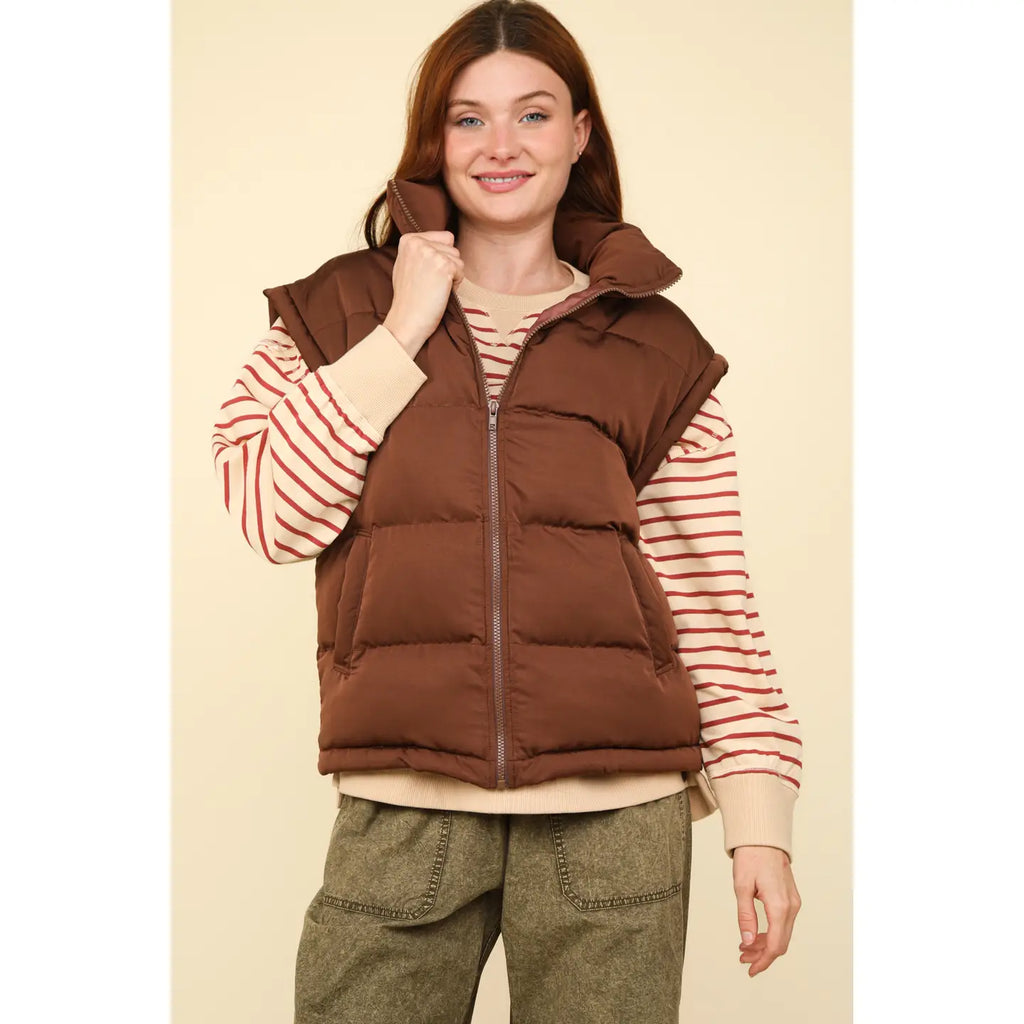 Chocolate Puffer Vest