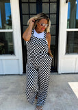 Checkered Print Kaylie Overalls-XS-3X-Pre