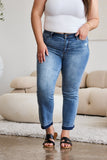 Judy Blue-0-CURVY-Release Hem Cropped Bootcut Jeans