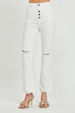 RISEN-0-3X-High Rise Button Fly Straight Ankle Jeans