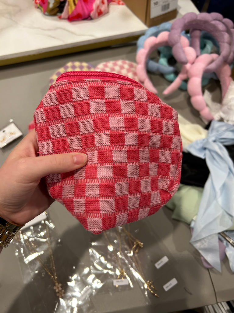 Checker Makeup Bag