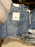 High Rise Distressed Jean Shorts