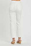 RISEN-0-3X-High Rise Button Fly Straight Ankle Jeans